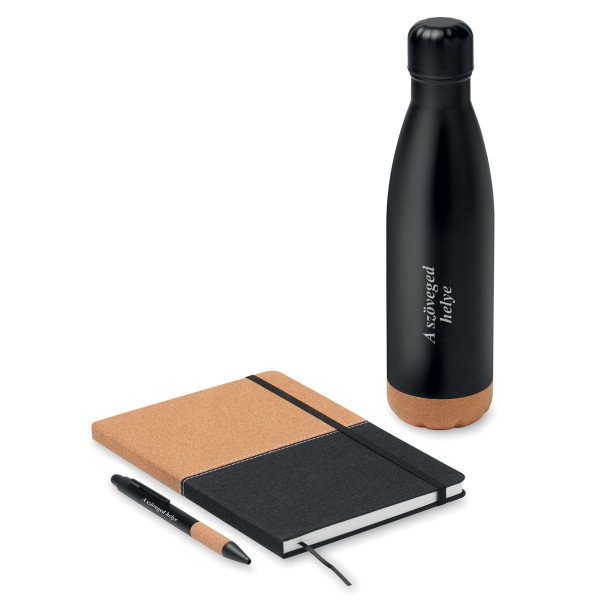 Fenntartható ajándékkészlet "ECO Black" az általad választott szöveggel