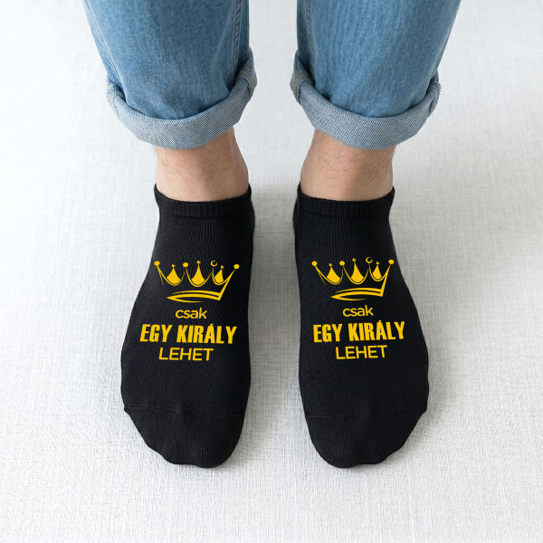 Férfi bokazokni "Csak egy király lehet"