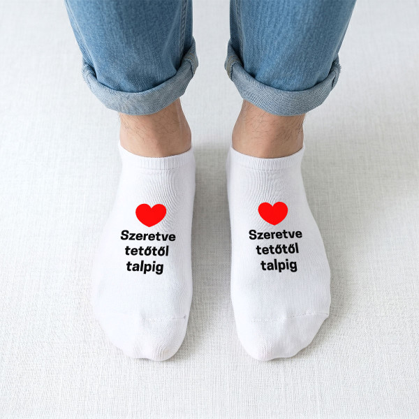 Férfi bokazokni "Szeretve tetőtől talpig"