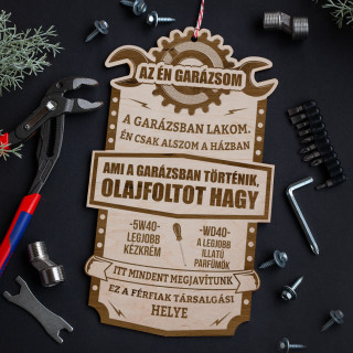 Gravírozott fatábla "A garázsom"