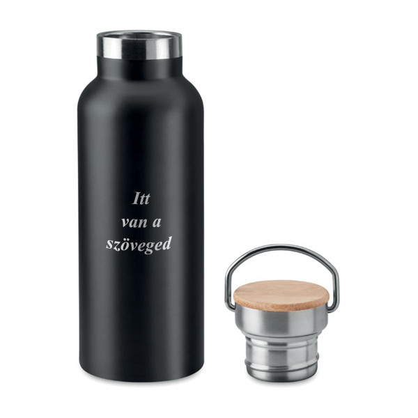 "HELSINKI" feliratú fém vizes palack, egyedi gravírozással (500ml)