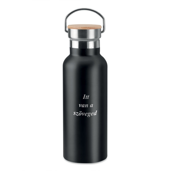 "HELSINKI" feliratú fém vizes palack, egyedi gravírozással (500ml)