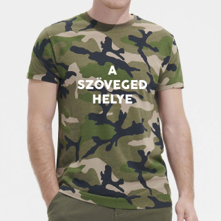 Kamuflázs póló saját szöveggel