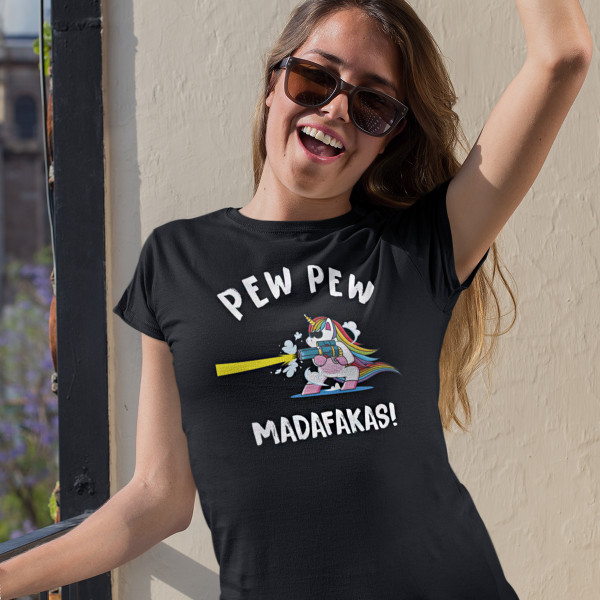 Női Póló "Pew pew unikornis"