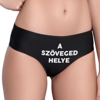 Női alsónemű saját szöveggel elől