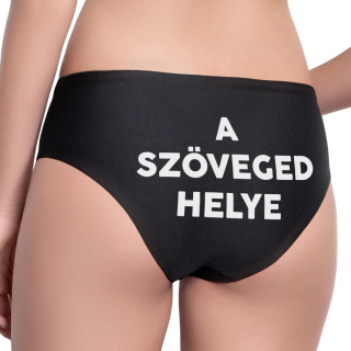 Női alsónemű saját szöveggel hátul
