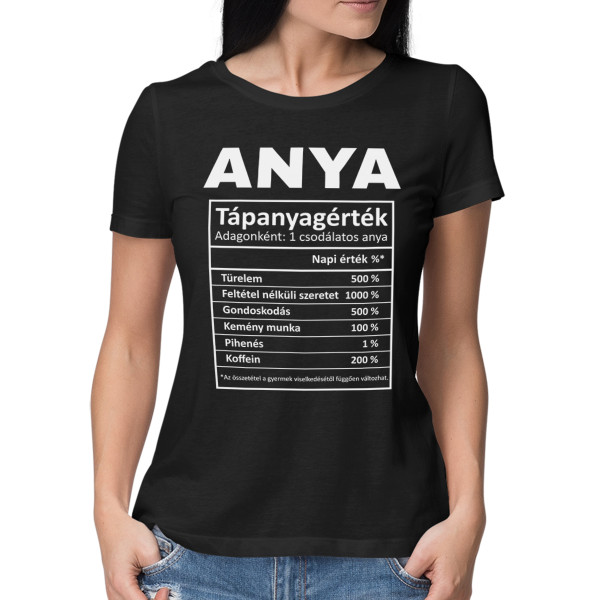Női póló "Anya összetevői"