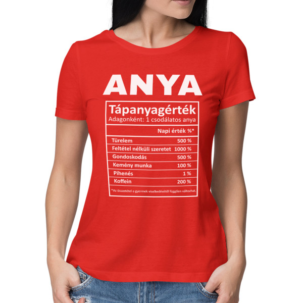 Női póló "Anya összetevői"