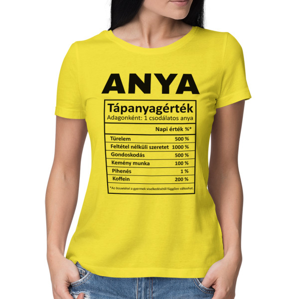 Női póló "Anya összetevői"