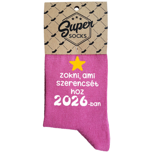Női zokni "Zokni, ami szerencsét hoz 2026-ban" Női zokni "Zokni, ami szerencsét hoz 2026-ban"
