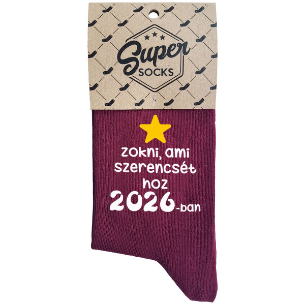 Női zokni "Zokni, ami szerencsét hoz 2026-ban" Női zokni "Zokni, ami szerencsét hoz 2026-ban"