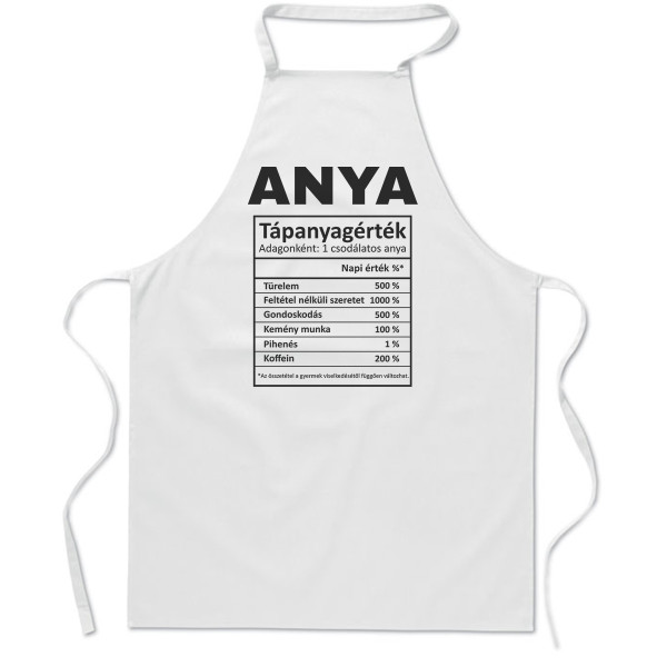 Pamut kötény "Anya összetevői"