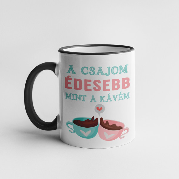 Párnak szánt csészéskészlet „A szerelem olyan, mint a kávé”