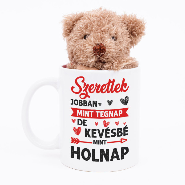 Plüssmackó és bögre készlet "Jobban szeretlek, mint tegnap" Plüssmackó és bögre készlet "Jobban szeretlek, mint tegnap"