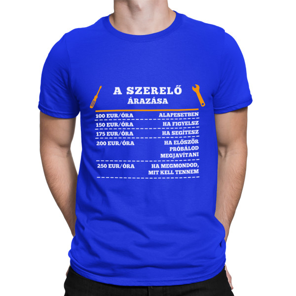Póló "A szerelő árlistája"