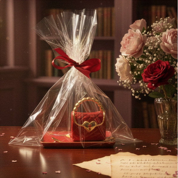 „Kézitáska” bögre csészealjjal és szív alakú kanállal