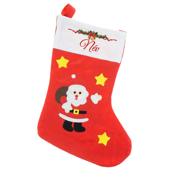 Karácsonyi zokni "SANTA" a kiválasztott névvel Karácsonyi zokni "SANTA" a kiválasztott névvel