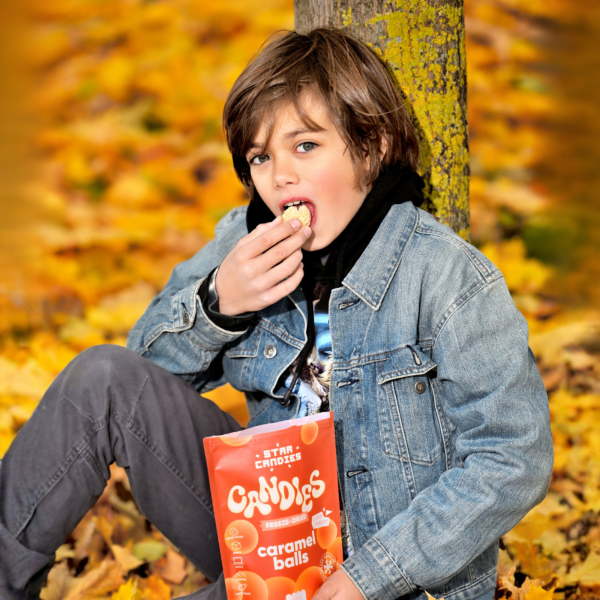 STAR CANDIES fagyasztva szárított cukorkák "Karamell golyók", 40 g.