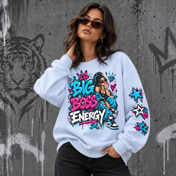 Uniszex pasztell pulóver – "Big Boss Energy"
