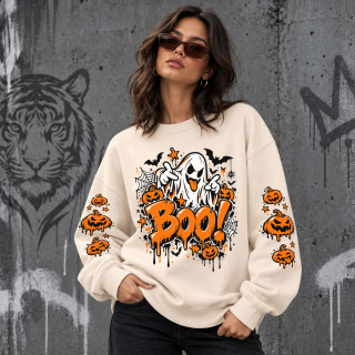 Uniszex pasztell pulóver – "Boo"