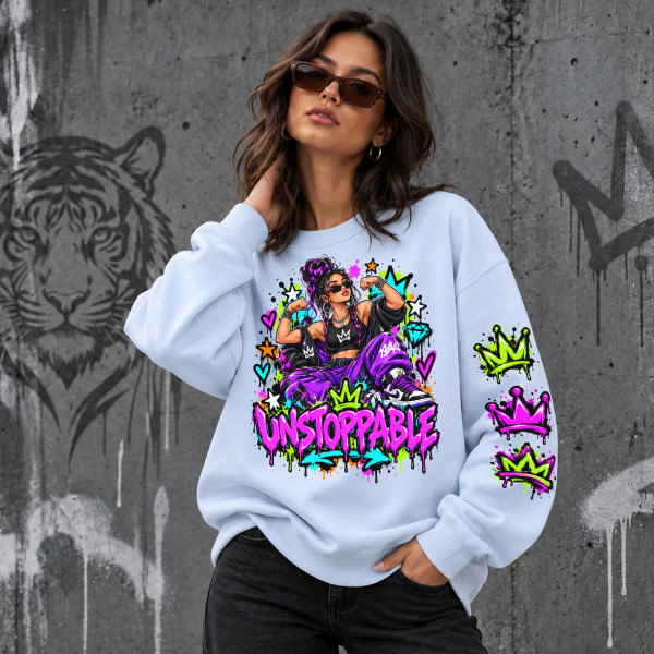 Uniszex pasztell pulóver – "Unstoppable"