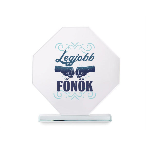 Üveg trófea ajándékdobozban "Legjobb főnök" Üveg trófea ajándékdobozban "Legjobb főnök"