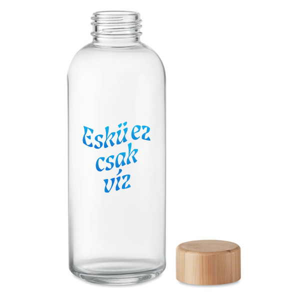 Üveg vizes kulacs "Eskü ez csak víz" (650ml)
