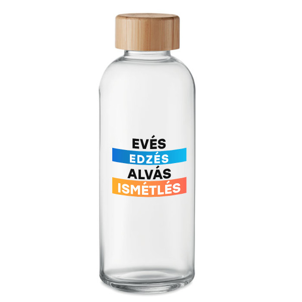 Üveg vizes kulacs "Evés, Edzés, Alvás, Ismétlés" (650ml) Üveg vizes kulacs "Evés, Edzés, Alvás, Ismétlés" (650ml)
