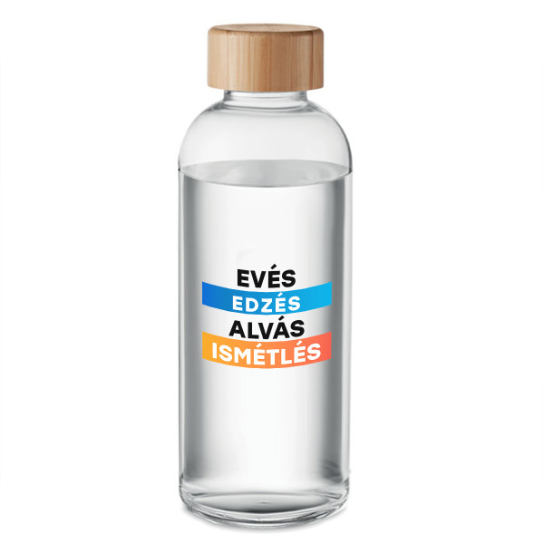 Üveg vizes kulacs "Evés, Edzés, Alvás, Ismétlés" (650ml) Üveg vizes kulacs "Evés, Edzés, Alvás, Ismétlés" (650ml)
