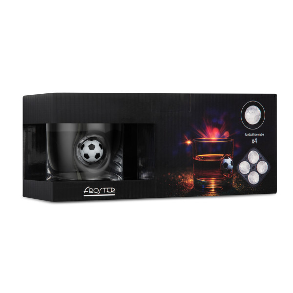 Whiskey és futballrajongóknak szóló szett: poharak és jégformák