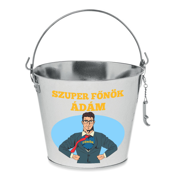 Vödör "A főnöknek" a választott névvel