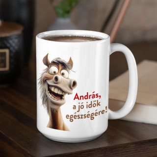 XL bögre "Éljenek a jó idők!" a választott neveddel (450ml)
