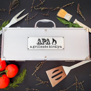 XL grillsütő készlet "Apa - a grillezés királya"