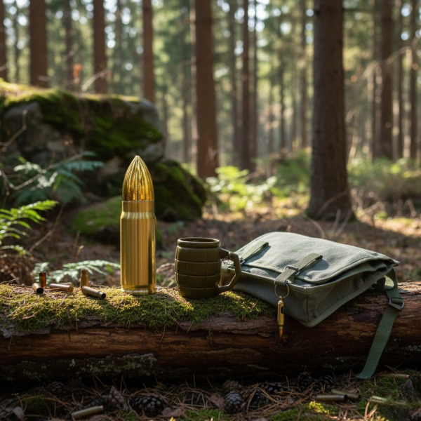 Katonai témájú ajándékkészlet "Golyó és gránát”