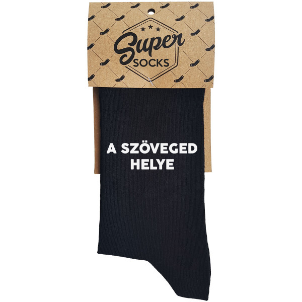 Zokni saját szöveggel