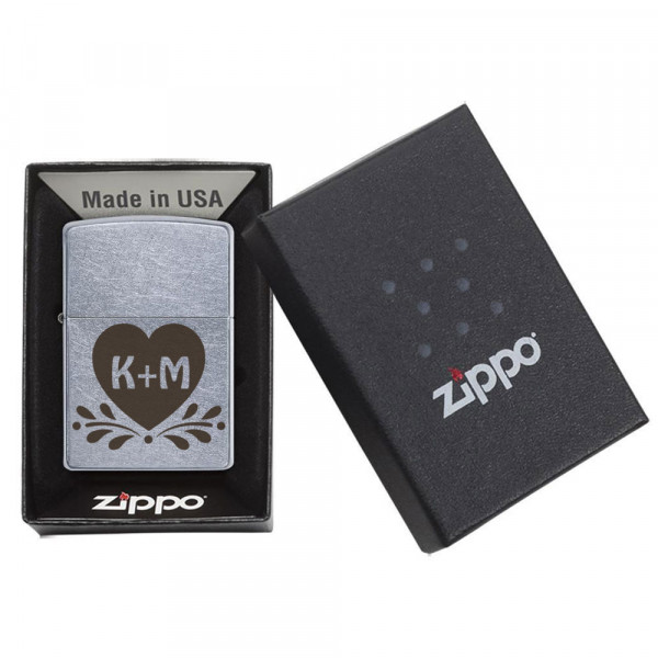 Zippo öngyújtó "Szív" választható monogramokkal